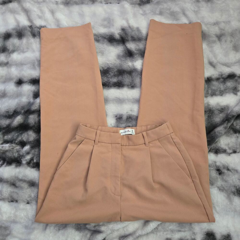 Abercrombie Sloane Tailored Wide Leg Pants Tan Size 26/2L High Rise